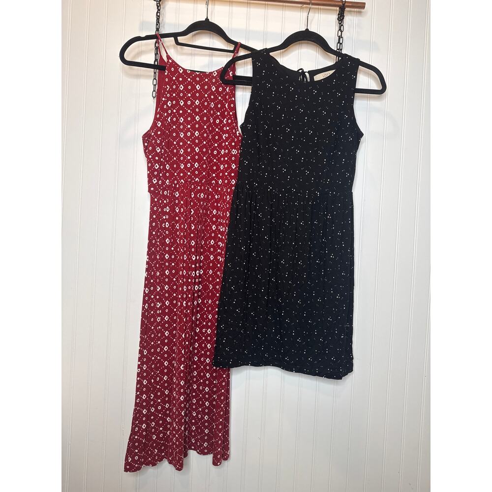 LOFT Dress Set of 2 Dresses Red & Black Sleeveless Casual Bundle Bundle Size XS